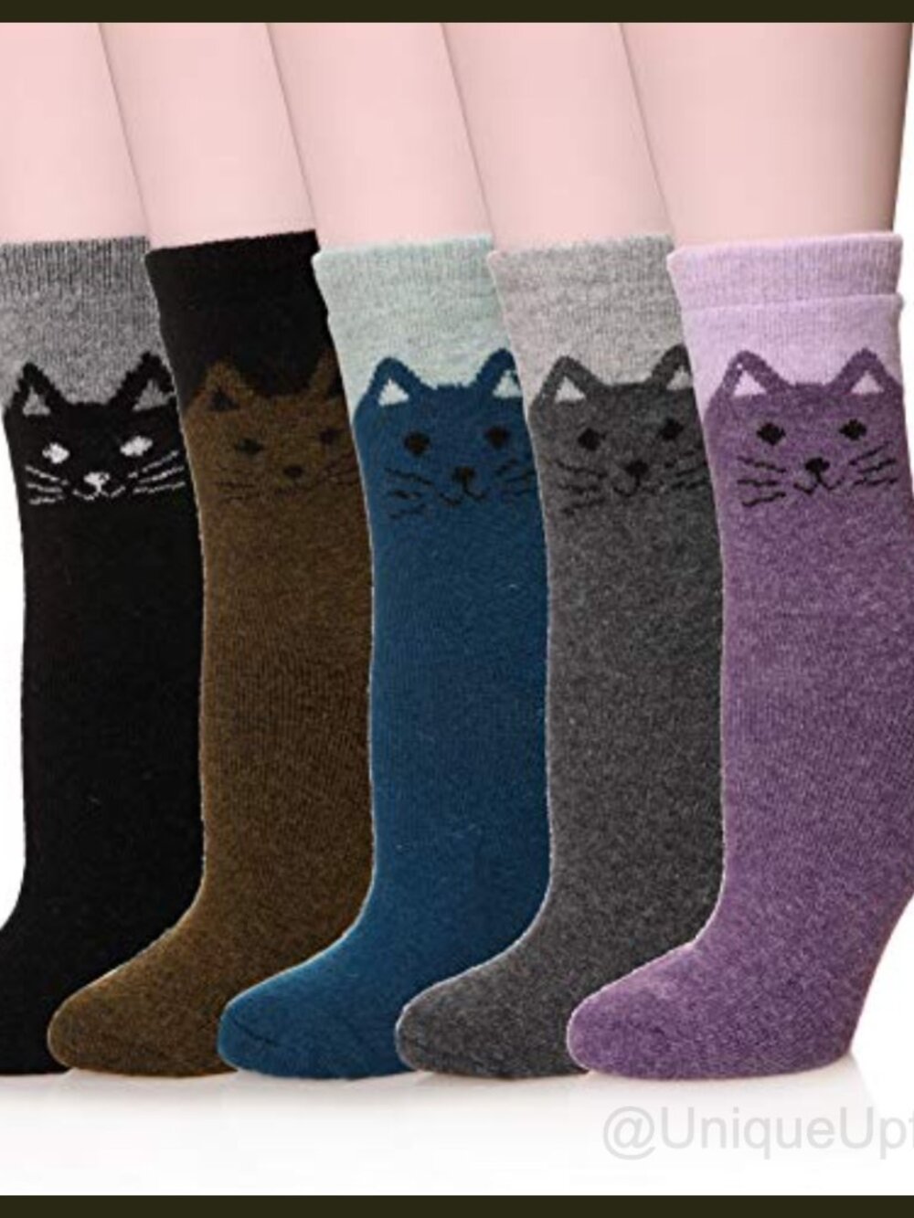 Merino Wool Crew Socks Women Thermal Cushion Hiking Boot Winter Work 5 Pairs